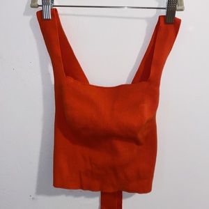 Free People Tie back Red Top